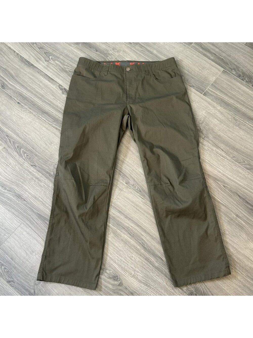 Killik Pants Mens 42x32 Fits 38x31 Green Chino Stretch 5 Pocket Outdoor Hiking